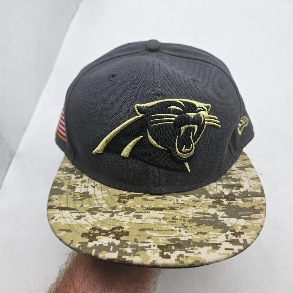 Carolina Panthers Hat Cap Fitted Mens 7 3/4 NFL Football 59FIFTY Camo New Era